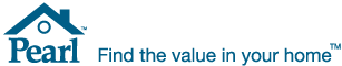 pearl certification logo - blue house with the words "find the value in your home"(tm)