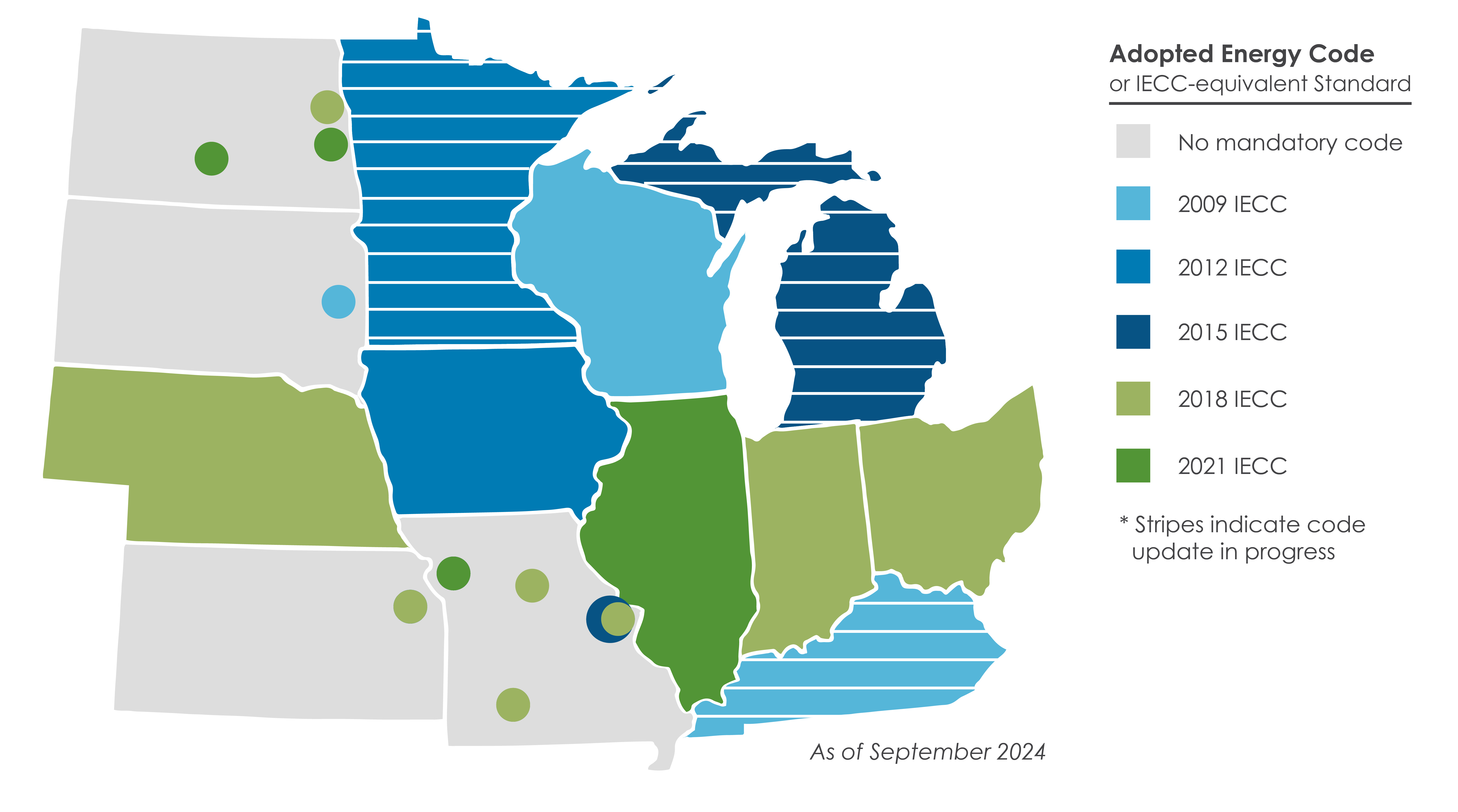 Residential buildings energy codes map