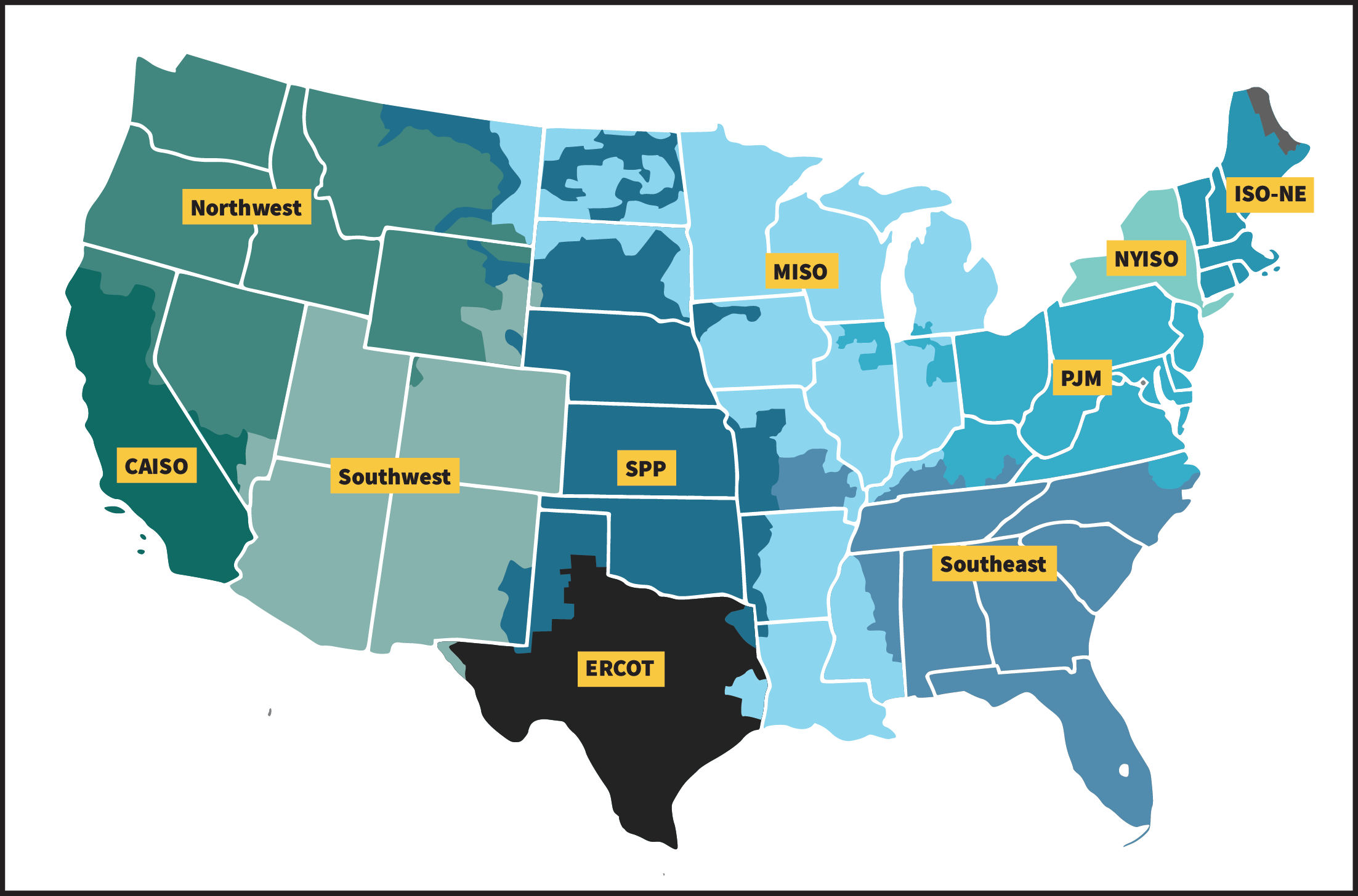 RTO and ISO map