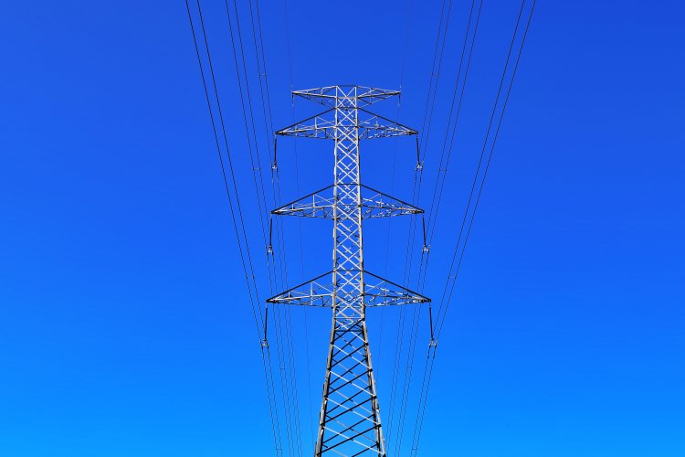 transmission line stock photo