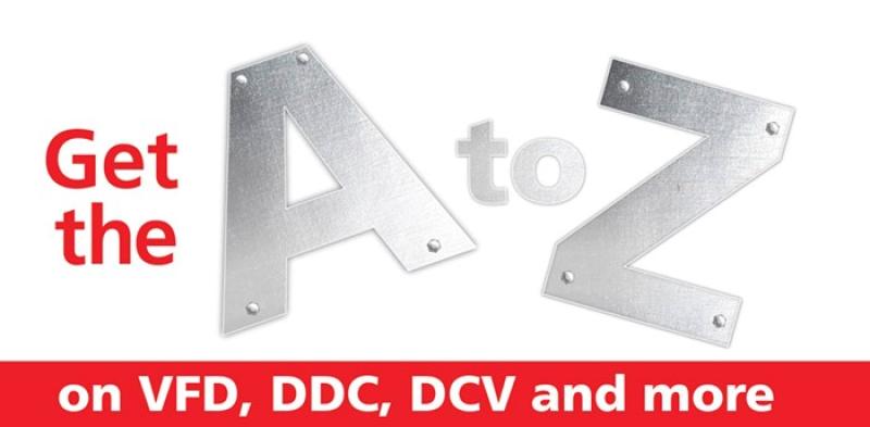 Graphic that says "get the A to Z on VFD DDC, DCV and more"